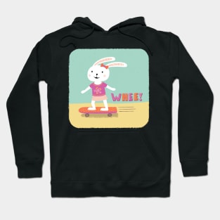 Girl Bunny on a Board Hoodie